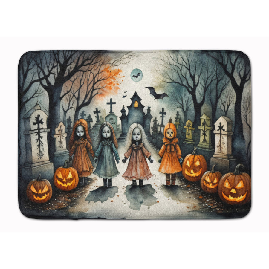 Creepy Dolls Spooky Halloween Memory Foam Kitchen Mat Image 1