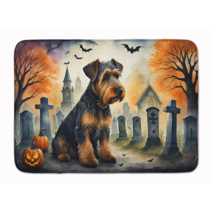 Airedale Terrier Spooky Halloween Memory Foam Kitchen Mat Image 1