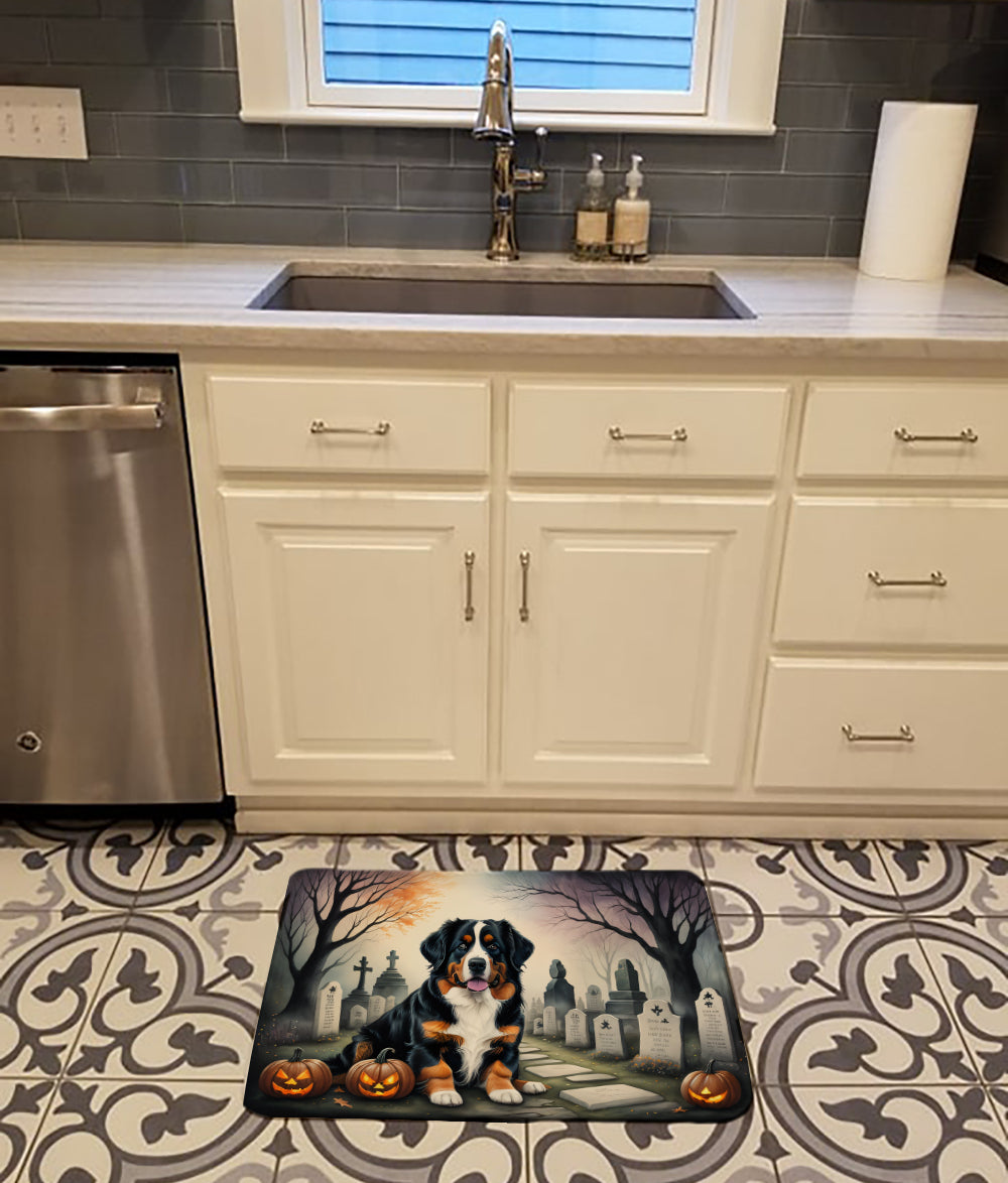 Bernese Mountain Dog Spooky Halloween Memory Foam Kitchen Mat Image 2