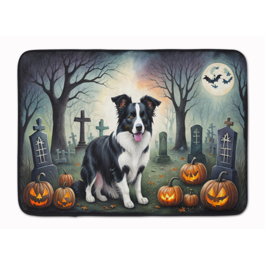 Border Collie Spooky Halloween Memory Foam Kitchen Mat Image 1