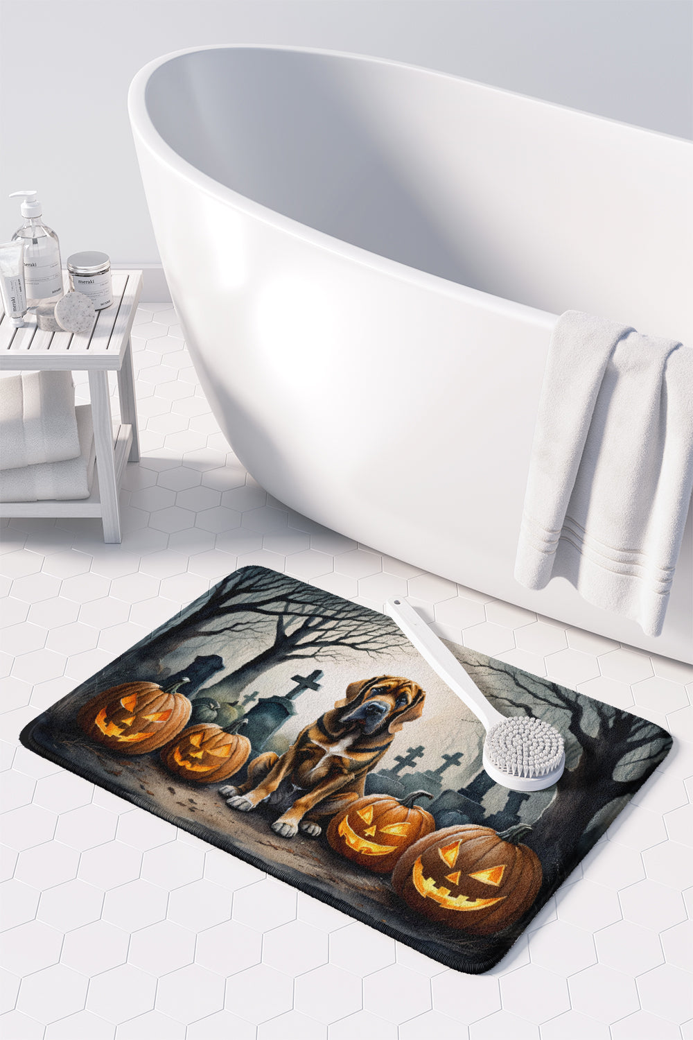 Bloodhound Spooky Halloween Memory Foam Kitchen Mat Image 3