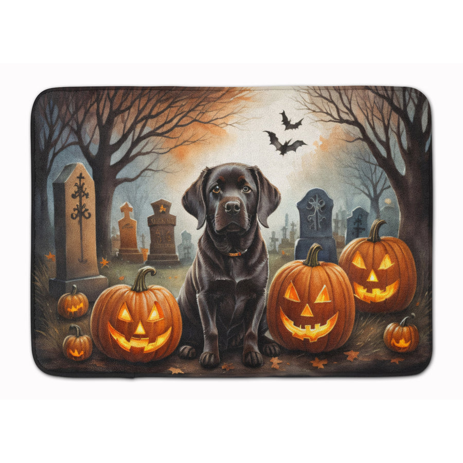 Chocolate Labrador Retriever Spooky Halloween Memory Foam Kitchen Mat Image 1