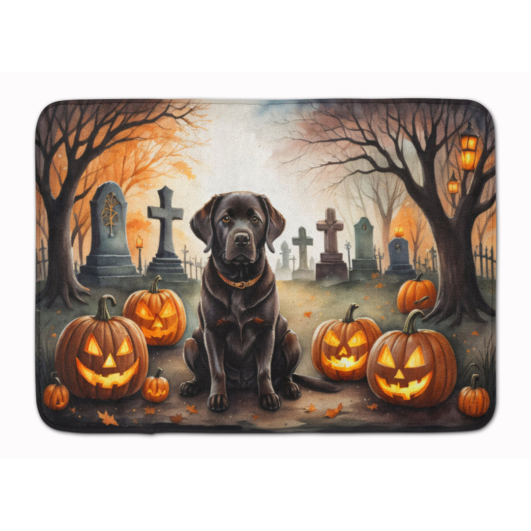 Chocolate Labrador Retriever Spooky Halloween Memory Foam Kitchen Mat Image 1