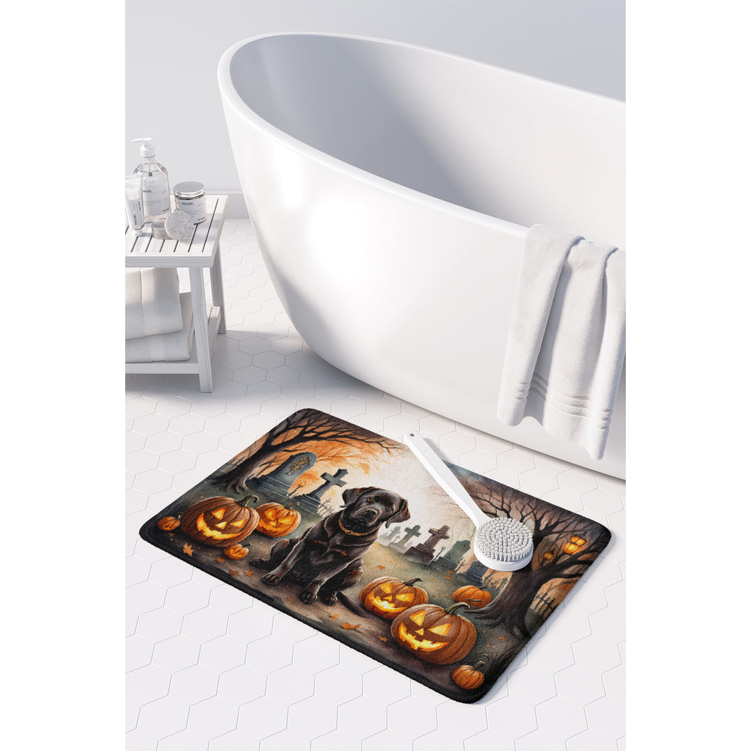 Chocolate Labrador Retriever Spooky Halloween Memory Foam Kitchen Mat Image 3