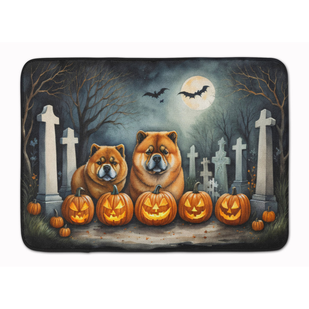 Chow Chow Spooky Halloween Memory Foam Kitchen Mat Image 1