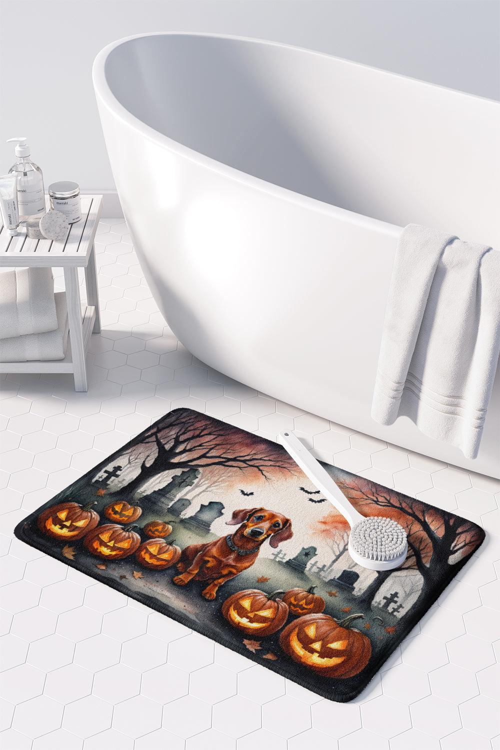 Dachshund Spooky Halloween Memory Foam Kitchen Mat Image 3