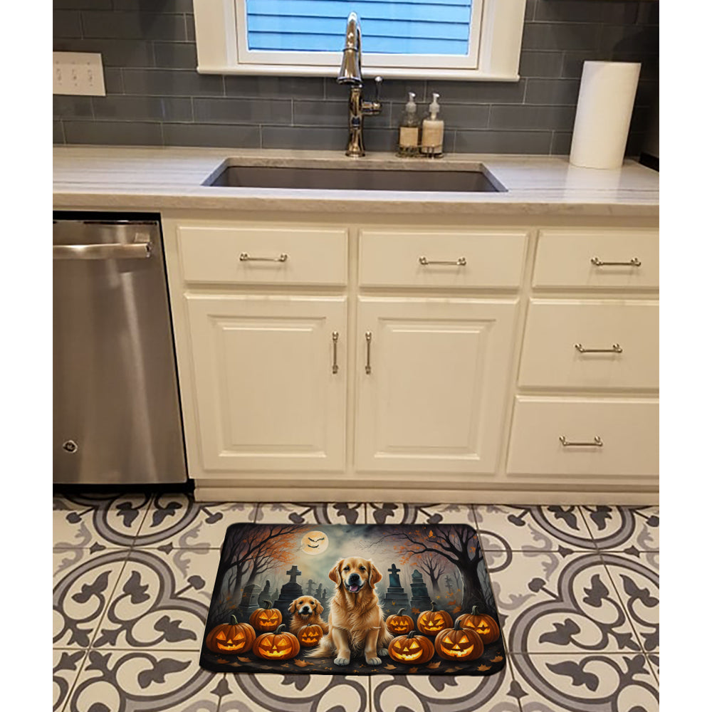 Golden Retriever Spooky Halloween Memory Foam Kitchen Mat Image 2