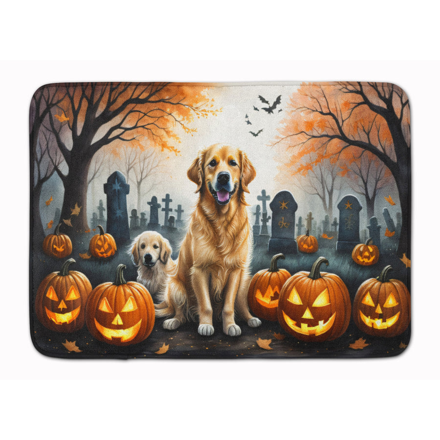 Golden Retriever Spooky Halloween Memory Foam Kitchen Mat Image 1