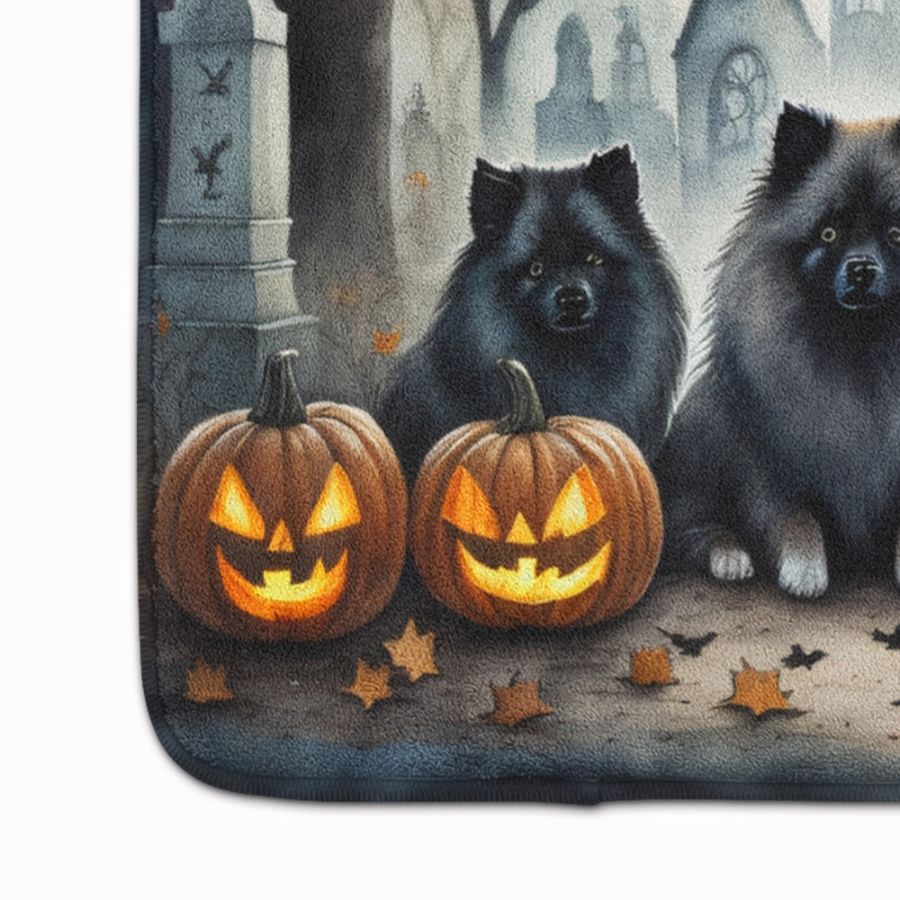 Keeshond Spooky Halloween Memory Foam Kitchen Mat Image 4