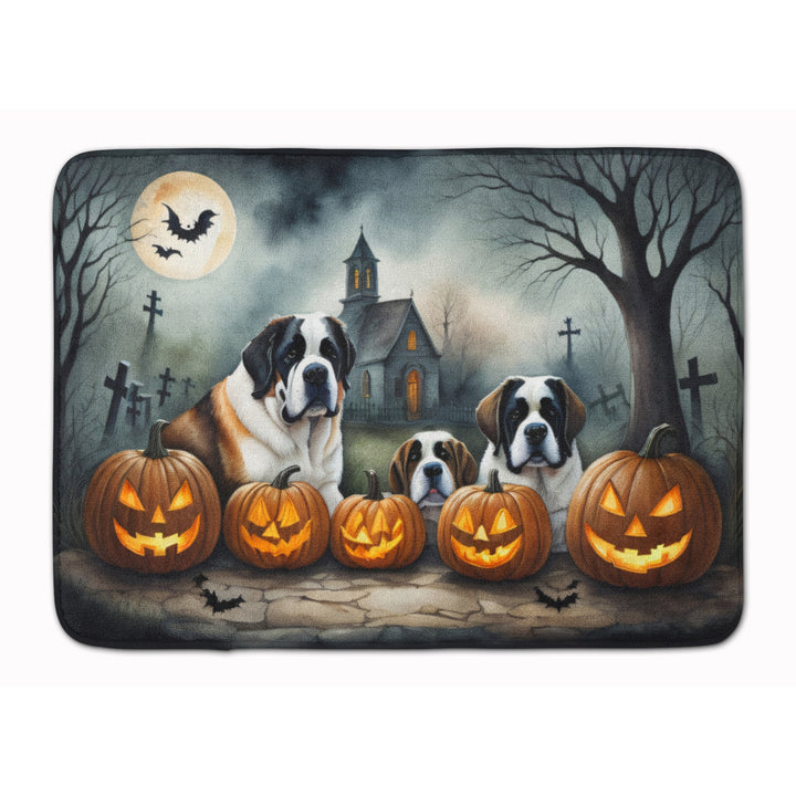 Saint Bernard Spooky Halloween Memory Foam Kitchen Mat Image 1