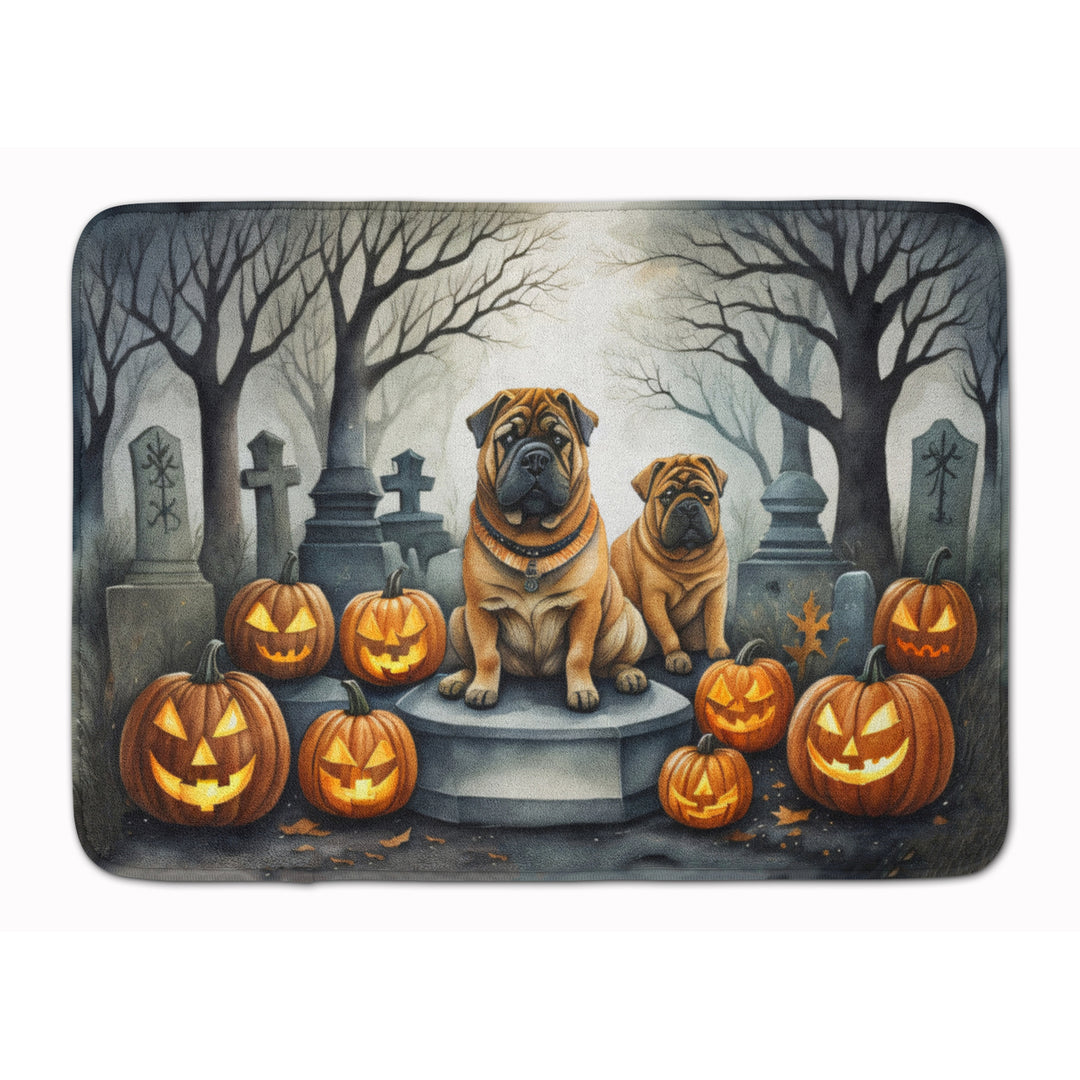 Shar Pei Spooky Halloween Memory Foam Kitchen Mat Image 1