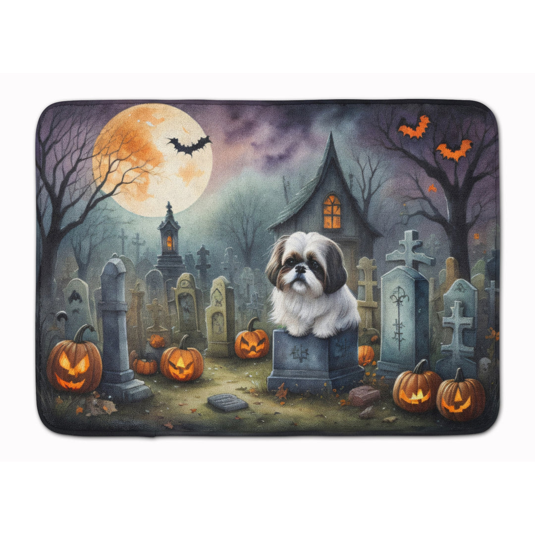 Shih Tzu Spooky Halloween Memory Foam Kitchen Mat Image 1