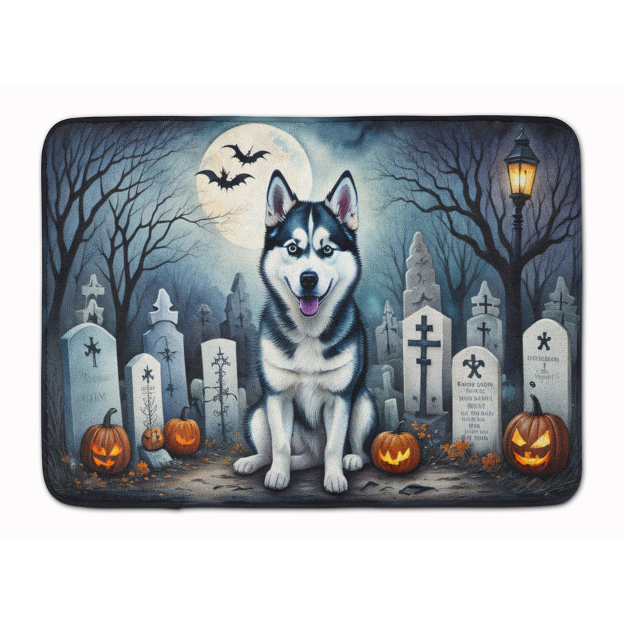 Siberian Husky Spooky Halloween Memory Foam Kitchen Mat Image 1