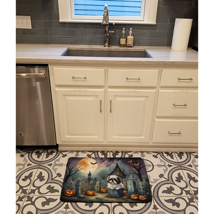 Shih Tzu Spooky Halloween Memory Foam Kitchen Mat Image 2