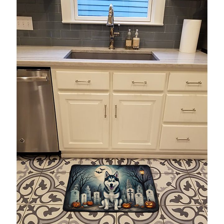 Siberian Husky Spooky Halloween Memory Foam Kitchen Mat Image 2