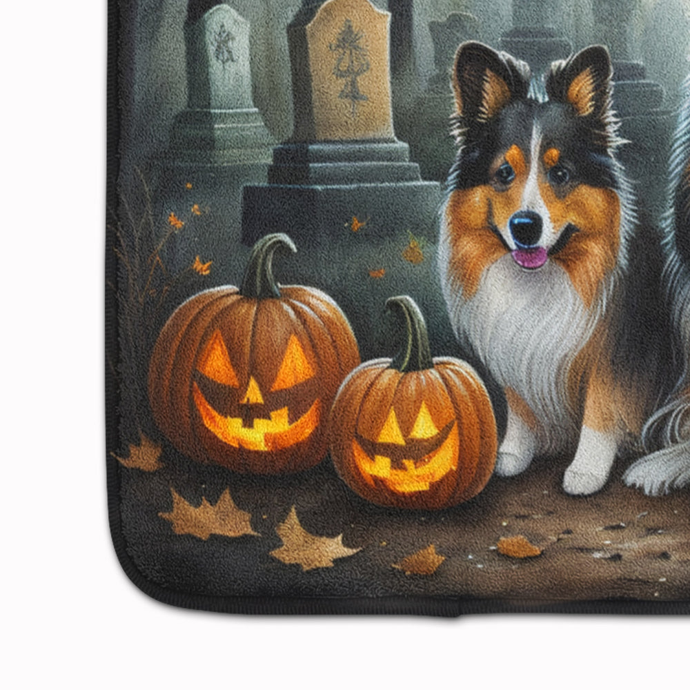 Sheltie Spooky Halloween Memory Foam Kitchen Mat Image 4