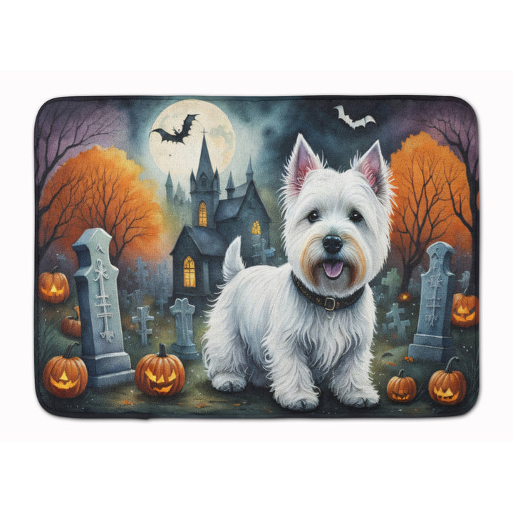 Westie Spooky Halloween Memory Foam Kitchen Mat Image 1