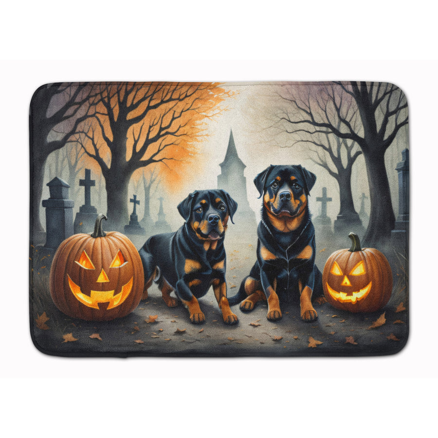Rottweiler Spooky Halloween Memory Foam Kitchen Mat Image 1