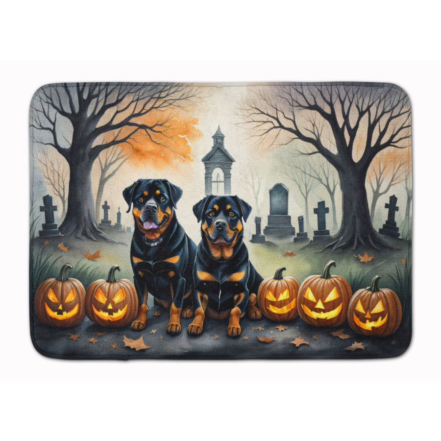 Rottweiler Spooky Halloween Memory Foam Kitchen Mat Image 1