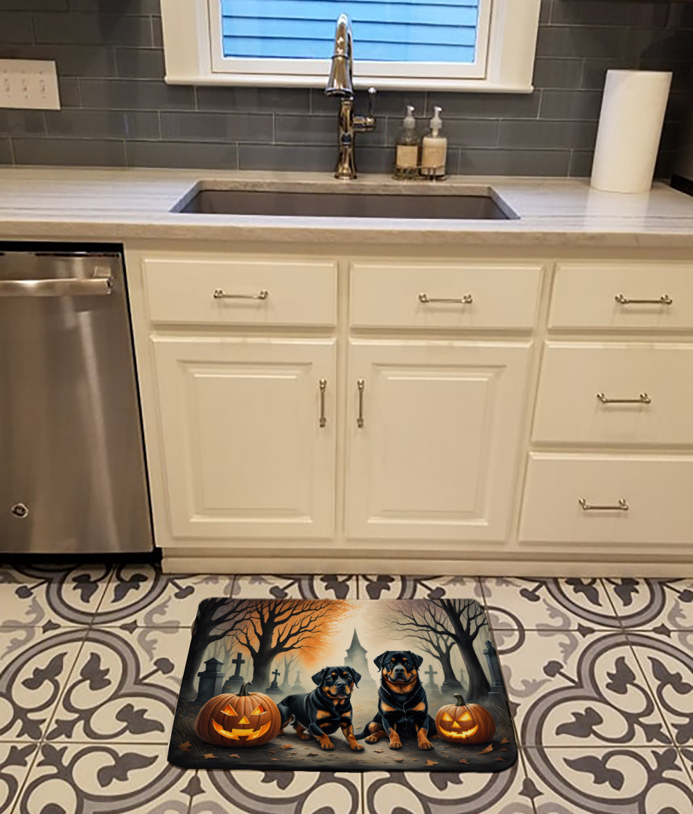 Rottweiler Spooky Halloween Memory Foam Kitchen Mat Image 2