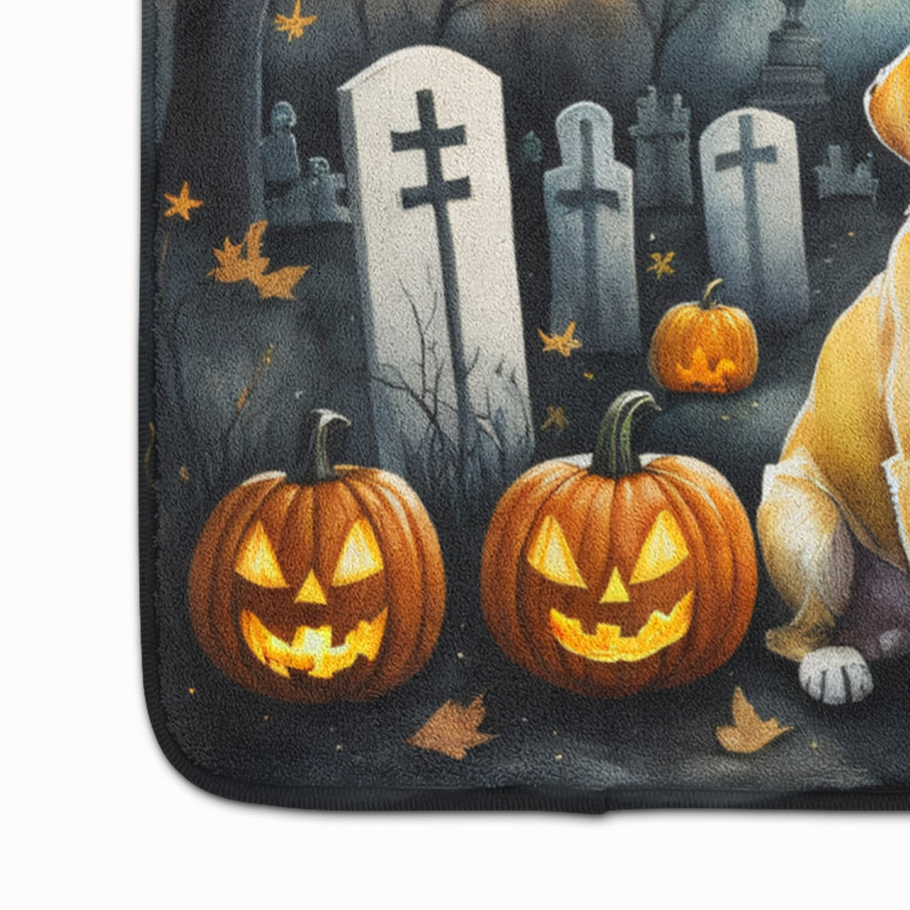 Yellow Labrador Retriever Spooky Halloween Memory Foam Kitchen Mat Image 4