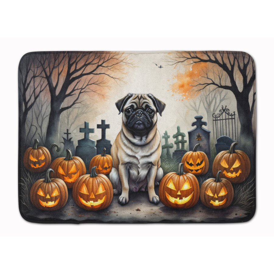 Fawn Pug Spooky Halloween Memory Foam Kitchen Mat Image 1
