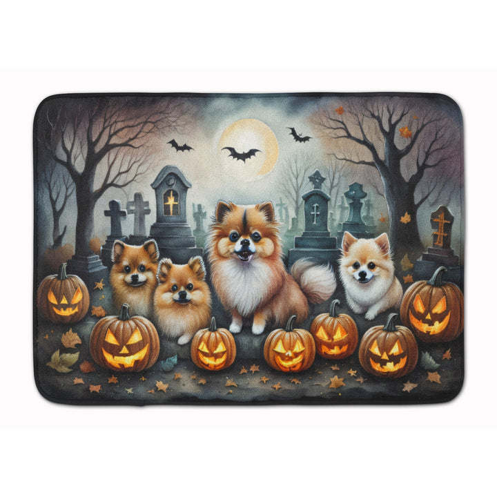 Pomeranian Spooky Halloween Memory Foam Kitchen Mat Image 1