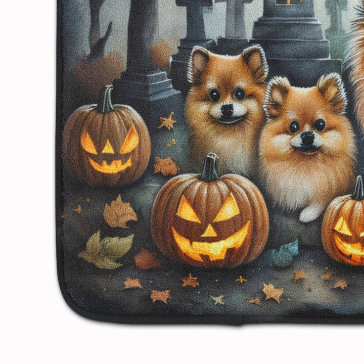 Pomeranian Spooky Halloween Memory Foam Kitchen Mat Image 4