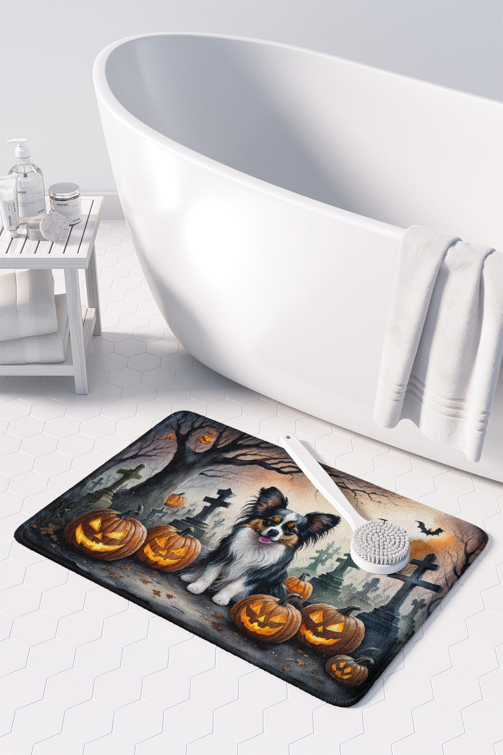 Papillon Spooky Halloween Memory Foam Kitchen Mat Image 3