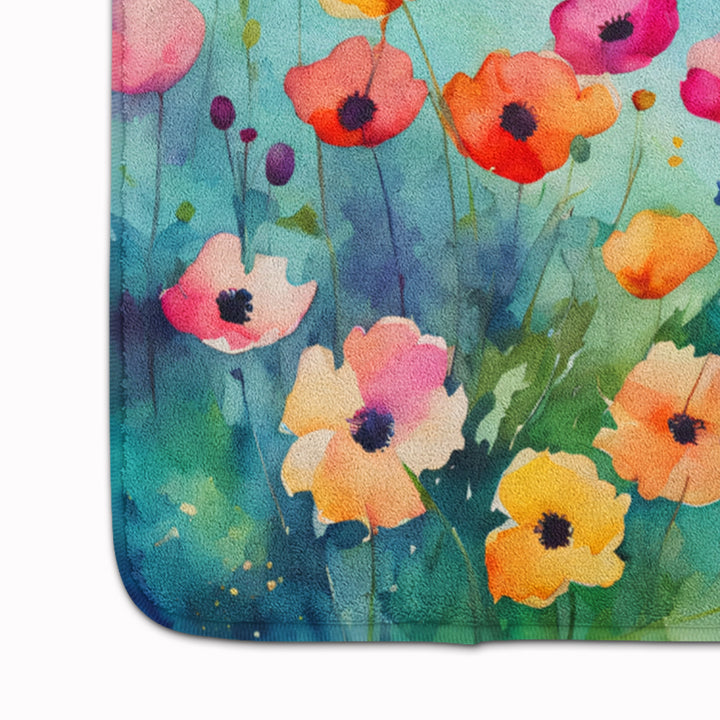 Anemones in Watercolor Memory Foam Kitchen Mat Image 4