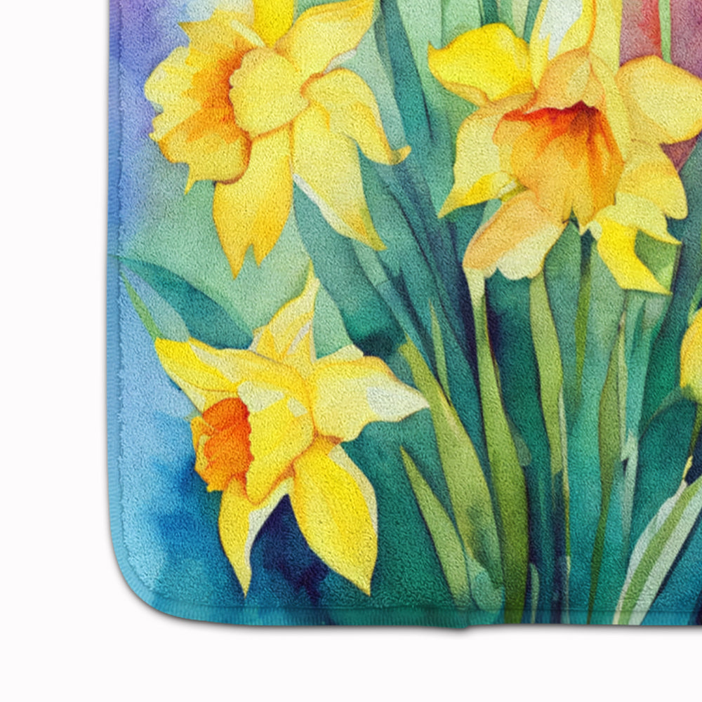 Daffodils in Watercolor Memory Foam Kitchen Mat Image 4