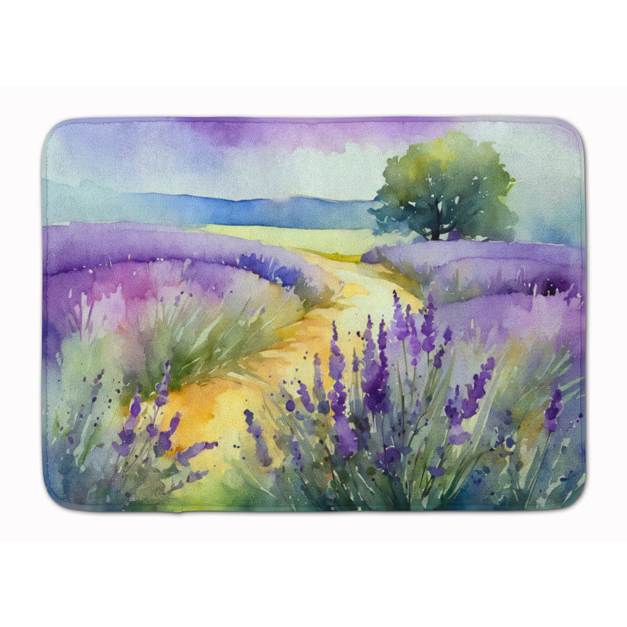 Lavender in Watercolor Memory Foam Kitchen Mat Image 1