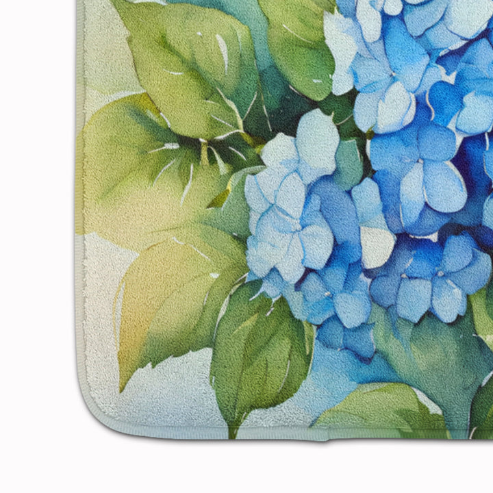 Hydrangeas in Watercolor Memory Foam Kitchen Mat Image 4