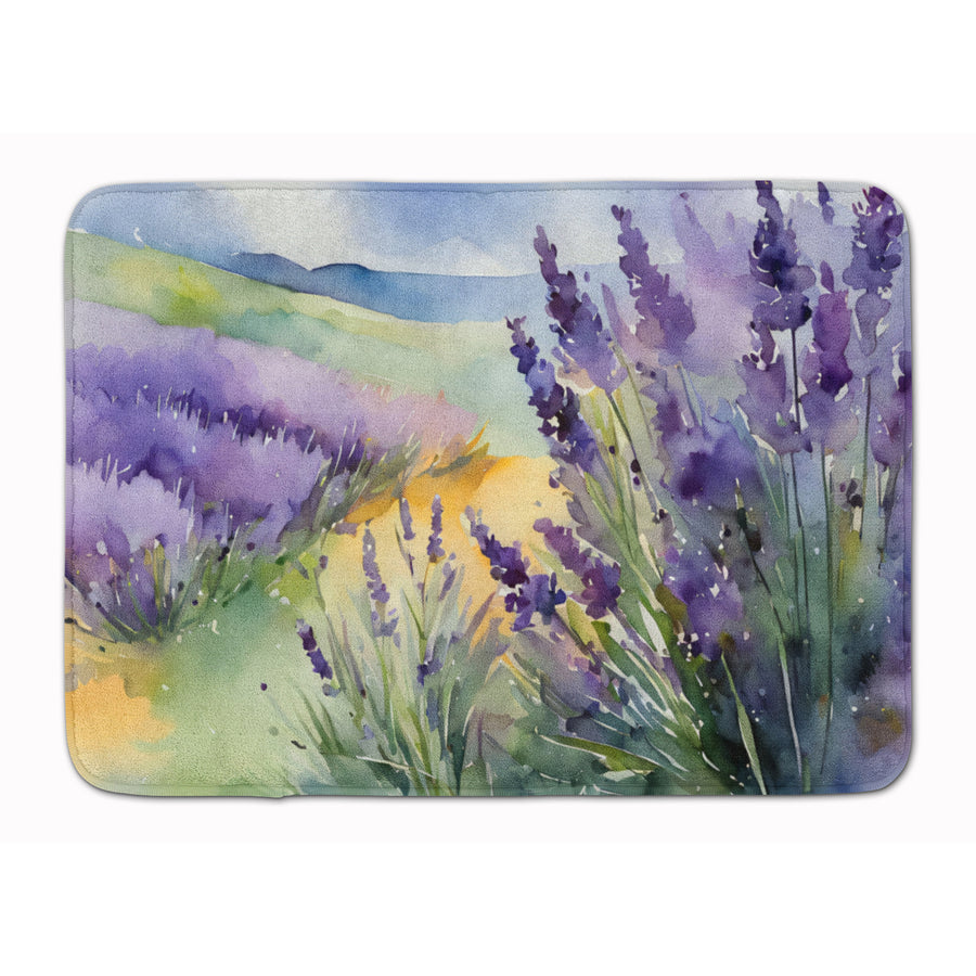 Lavender in Watercolor Memory Foam Kitchen Mat Image 1