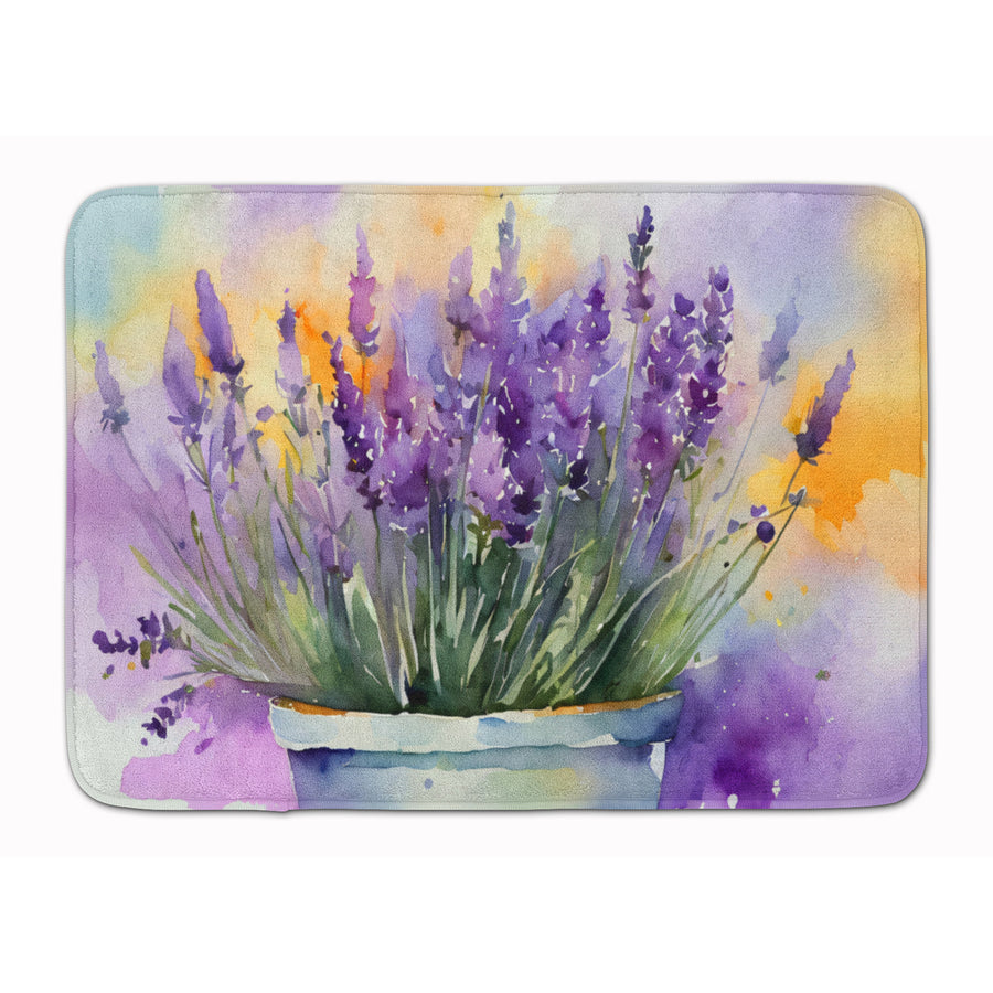 Lavender in Watercolor Memory Foam Kitchen Mat Image 1