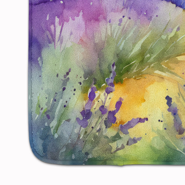 Lavender in Watercolor Memory Foam Kitchen Mat Image 4