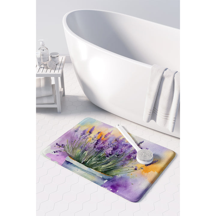 Lavender in Watercolor Memory Foam Kitchen Mat Image 3