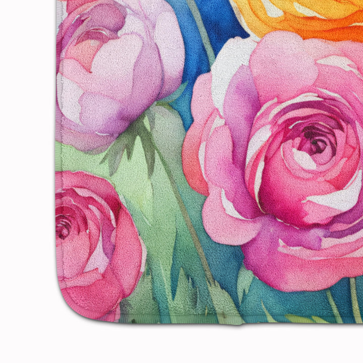 Ranunculus in Watercolor Memory Foam Kitchen Mat Image 4