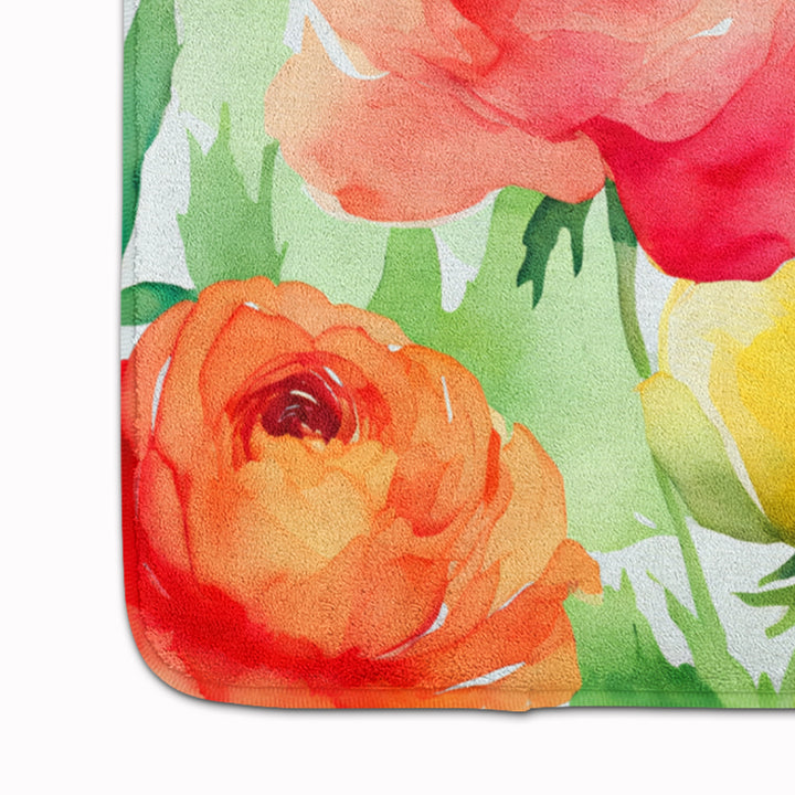 Ranunculus in Watercolor Memory Foam Kitchen Mat Image 4