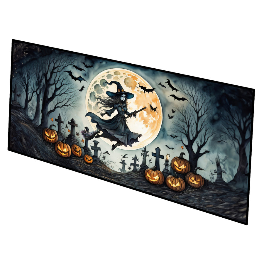 Flying Witch Spooky Halloween Runner Mat 28x58 Image 1