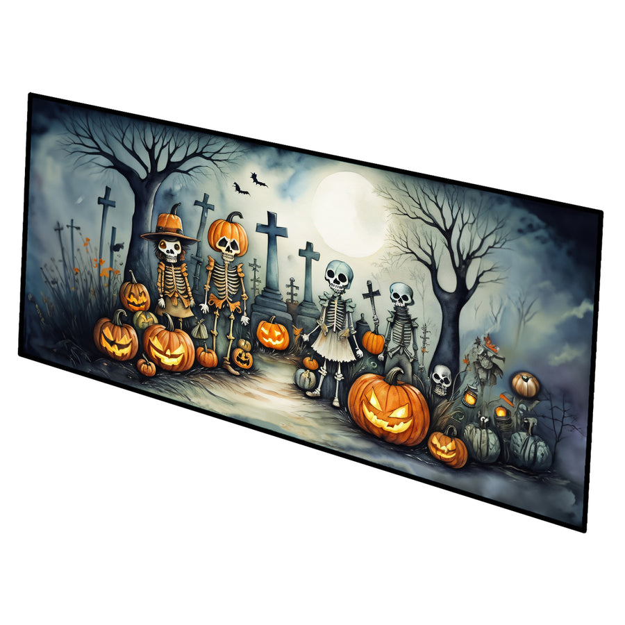 Calacas Skeletons Spooky Halloween Runner Mat 28x58 Image 1