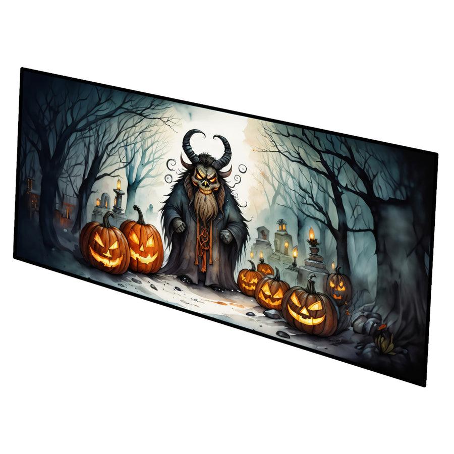 Krampus The Christmas Demon Spooky Halloween Runner Mat 28x58 Image 1