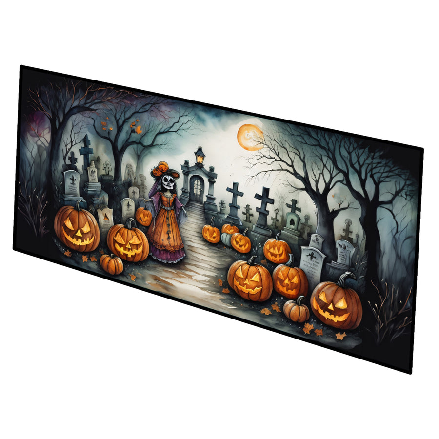 La Catrina Skeleton Spooky Halloween Runner Mat 28x58 Image 1