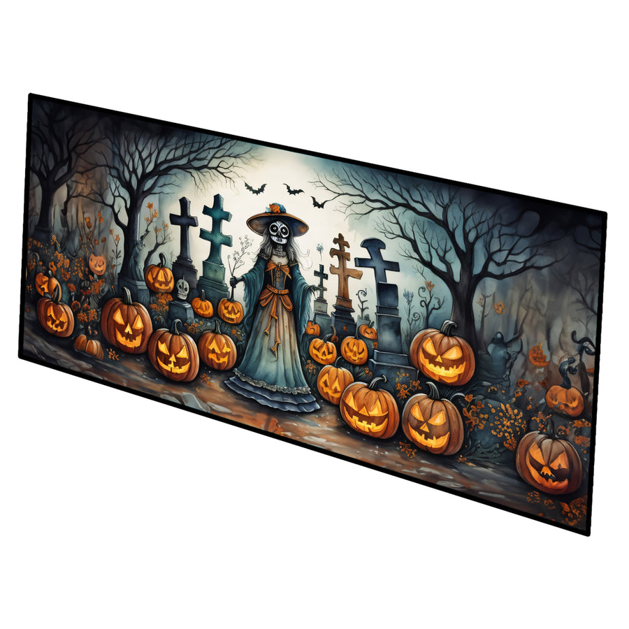 La Catrina Skeleton Spooky Halloween Runner Mat 28x58 Image 1