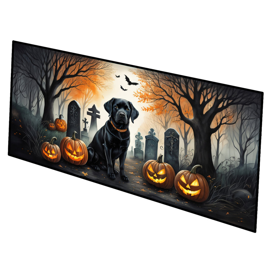 Black Labrador Retriever Spooky Halloween Runner Mat 28x58 Image 1