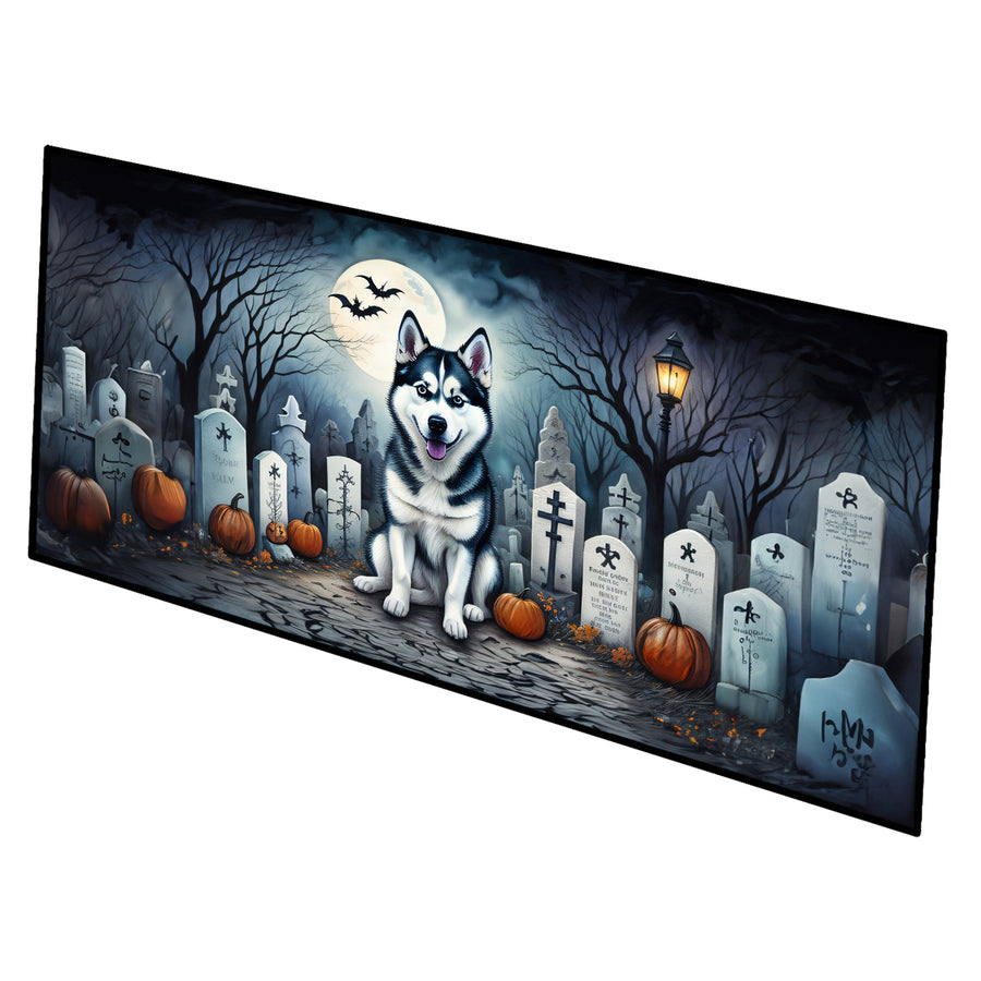 Siberian Husky Spooky Halloween Runner Mat 28x58 Image 1