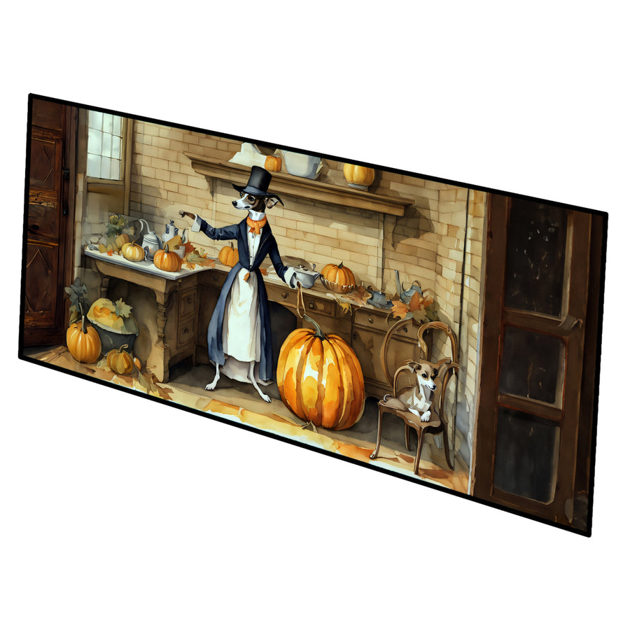 Italian Greyhound Fall Kitchen Pumpkins Runner Mat 28x58 Image 1