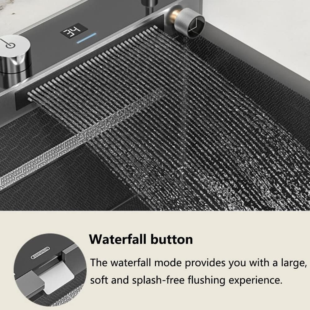 Flying Rain Waterfall Sink Household Sink,Workstation Kitchen Sink Domestic Sink Set Pull-Out Tap,Drain basketTwo Image 4
