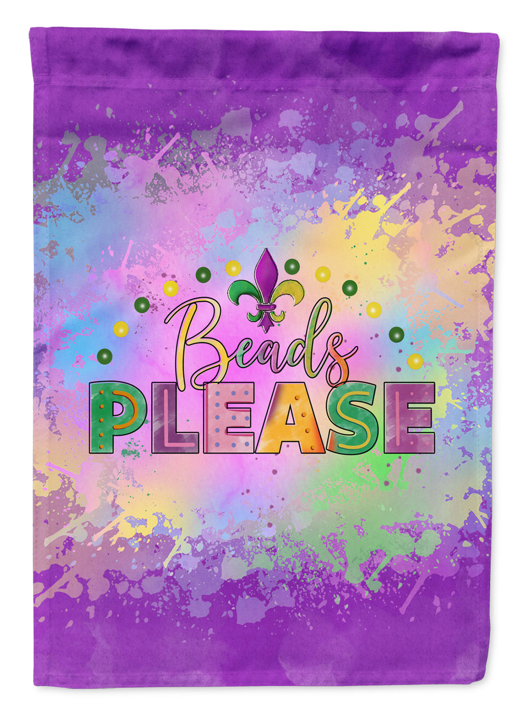 Beads Please Mardi Gras Flag Canvas House Size Image 1