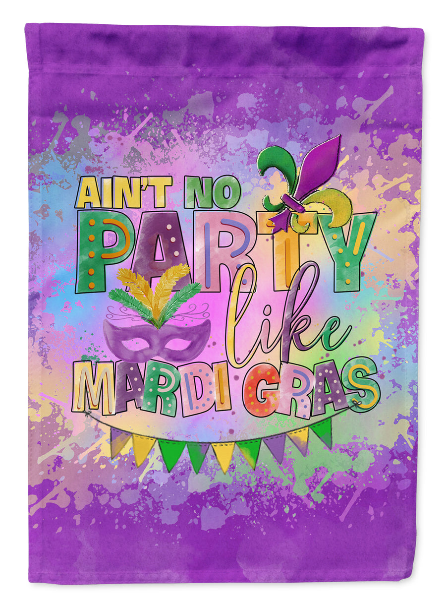 Aint No Party Like Mardi Gras Flag Canvas House Size Image 1